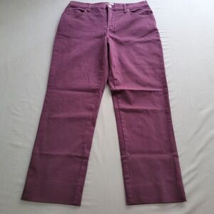 GLO by Gloria Vanderbilt Mandy Straight Leg Jeans Plum Purple Womens 8 Short